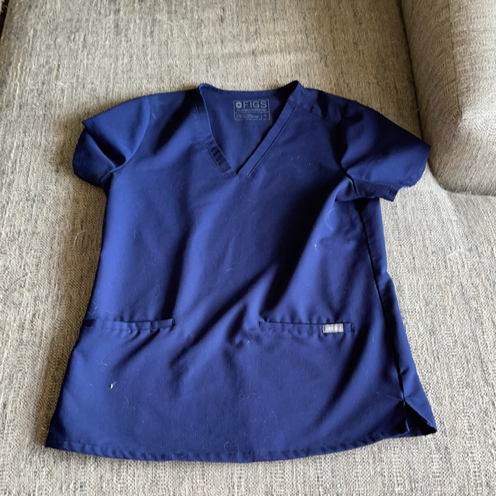 FIGS navy blue scrub top